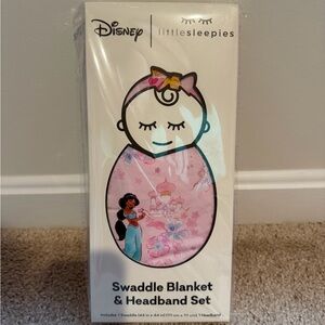 Little Sleepies Princess Garden Swaddle Blanket & Headband Set